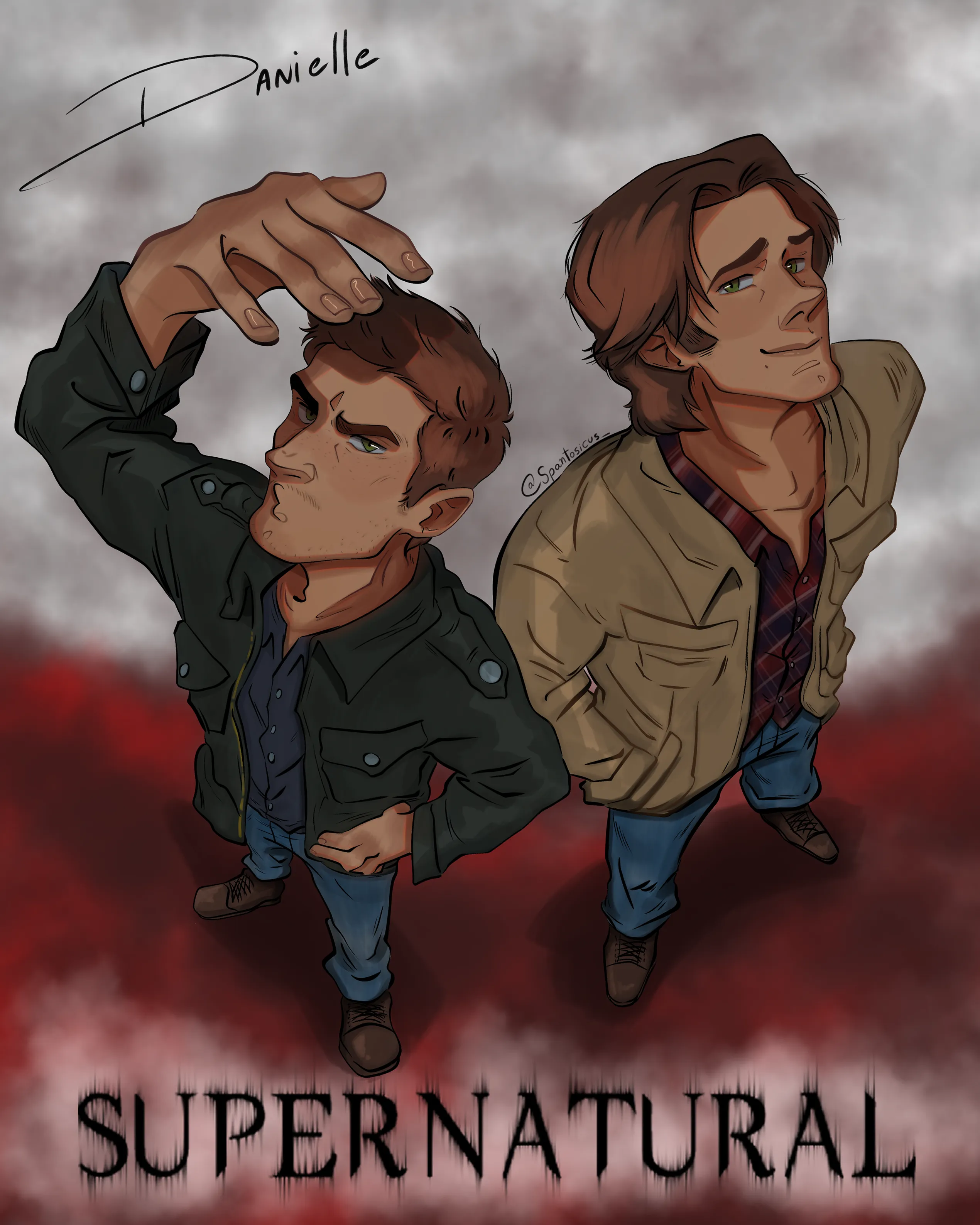 Dean and Sam Winchester fan art illustration — the Winchester brothers from Supernatural