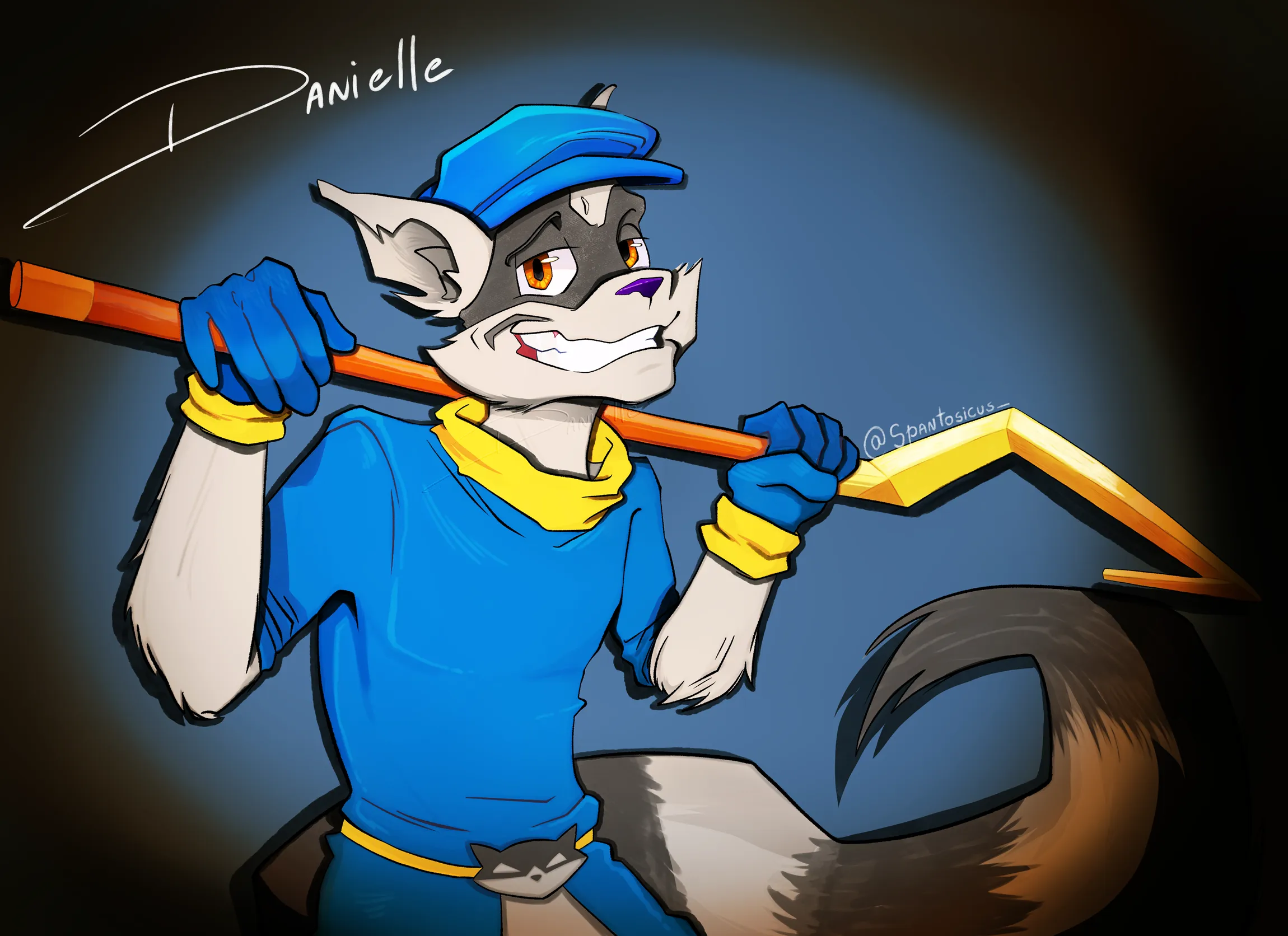 Sly Cooper fan art illustration — video game character portrait from Sly Cooper series